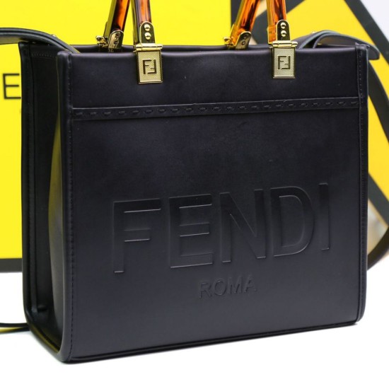 Replica Borsa tote Fendi Sunshine piccola shopper nera Replica Borsa tote Fendi Sunshine piccola shopper nera