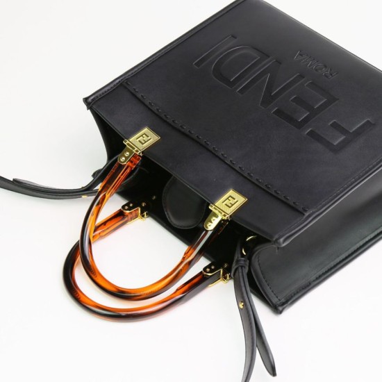Replica Borsa tote Fendi Sunshine piccola shopper nera Replica Borsa tote Fendi Sunshine piccola shopper nera