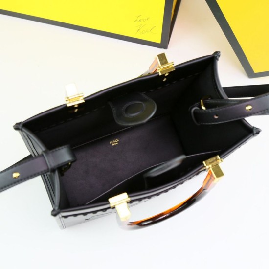 Replica Borsa tote Fendi Sunshine piccola shopper nera Replica Borsa tote Fendi Sunshine piccola shopper nera