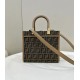 Replica Borsa Fendi Sunshine Small Shopper Tote FF in tessuto jacquard Marrone Replica Borsa Fendi Sunshine Small Shopper Tote FF in tessuto jacquard Marrone