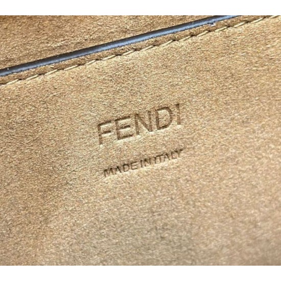 Replica Borsa Fendi Sunshine Small Shopper Tote FF in tessuto jacquard Marrone Replica Borsa Fendi Sunshine Small Shopper Tote FF in tessuto jacquard Marrone