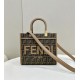 Replica Borsa Fendi Sunshine Small Shopper Tote FF in tessuto jacquard Marrone Replica Borsa Fendi Sunshine Small Shopper Tote FF in tessuto jacquard Marrone
