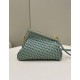 Replica Fendi First Borsa piccola in pelle intrecciata Azzurro
