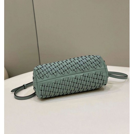 Replica Fendi First Borsa piccola in pelle intrecciata Azzurro