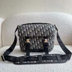 Borsa a tracolla Dior Explorer Oblique Jacquard Nera