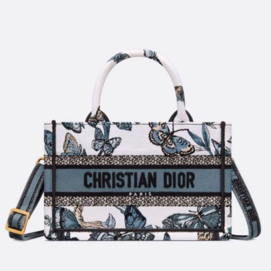 Replica Dior Mini Book Tote con tracolla Toile de Jouy Mexico Ricamo Blu Replica Dior Mini Book Tote con tracolla Toile de Jouy Mexico Ricamo Blu