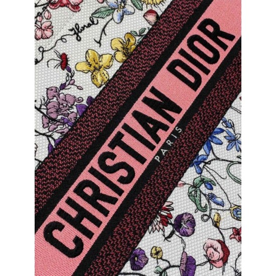 Replica Borsa tote media Dior Book Tote multicolore con ricamo Florilegio bianco Replica Borsa tote media Dior Book Tote multicolore con ricamo Florilegio bianco