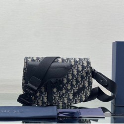 Custodia da uomo Dior Saddle Dior Oblique Jacquard nera