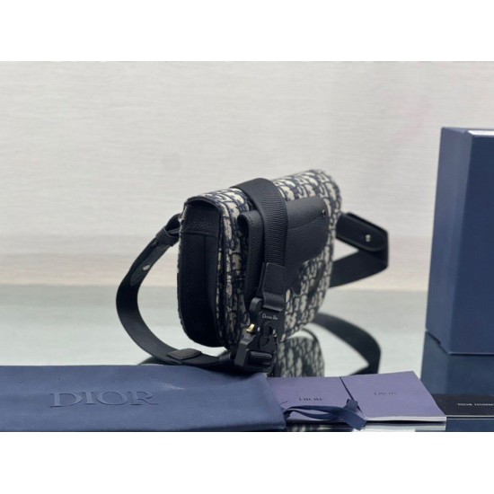 Replica Custodia da uomo Dior Saddle Dior Oblique Jacquard nera