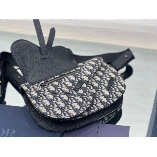 Replica Custodia da uomo Dior Saddle Dior Oblique Jacquard nera