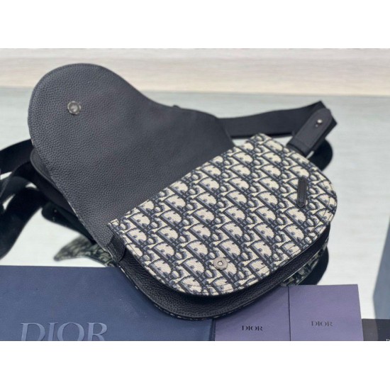 Replica Custodia da uomo Dior Saddle Dior Oblique Jacquard nera