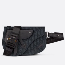Custodia da uomo Dior Saddle Dior Oblique Jacquard nera