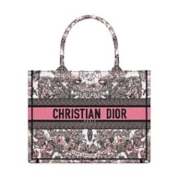 Christian Dior Borsa tote media Dior Book Borsa rosa a tema Butterfly Around The World. Ricamo grafico