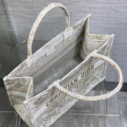 Christian Dior Borsa tote media Dior Book dorata Con motivo Butterfly Around The World color oro e bianco