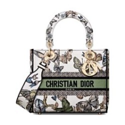 Borsa Christian Dior Medium Lady D-Lite Crema con motivo Toile de Jouy Mexico bianco multicolor