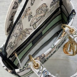 Borsa Christian Dior Medium Lady D-Lite Crema con motivo Toile de Jouy Mexico bianco multicolor