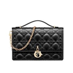 Borsa con manico superiore Christian Dior Miss Dior nera
