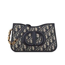 Mini borsa hobo Christian Dior CD Signature Blu scuro