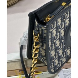 Mini borsa hobo Christian Dior CD Signature Blu scuro Mini borsa hobo Christian Dior CD Signature Blu scuro