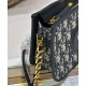 Replica Mini borsa hobo Christian Dior CD Signature Blu scuro Replica Mini borsa hobo Christian Dior CD Signature Blu scuro