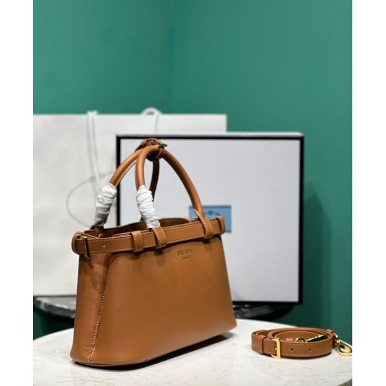 Replica Borsa tote piccola Prada con cintura 1BA418 Caffè Replica Borsa tote piccola Prada con cintura 1BA418 Caffè