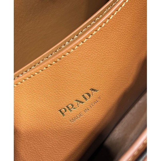 Replica Borsa tote piccola Prada con cintura 1BA418 Caffè Replica Borsa tote piccola Prada con cintura 1BA418 Caffè