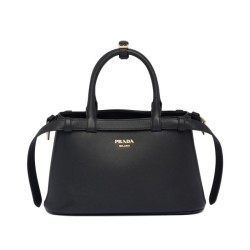 Borsa tote piccola Prada con cintura 1BA418 nera