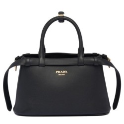Borsa tote piccola Prada con cintura 1BA418 nera