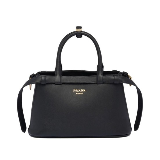 Replica Borsa tote piccola Prada con cintura 1BA418 nera Replica Borsa tote piccola Prada con cintura 1BA418 nera