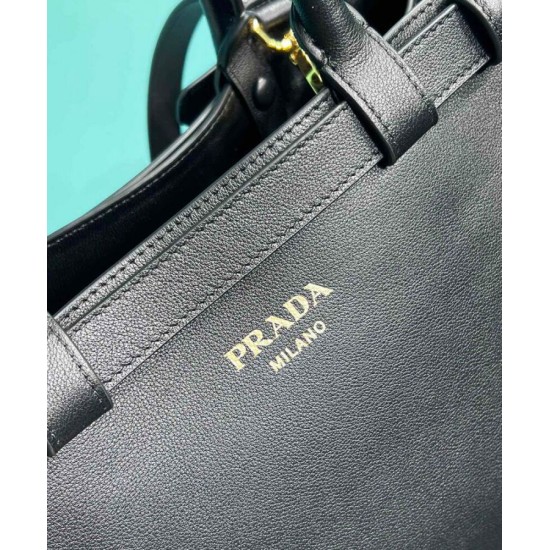 Replica Borsa tote piccola Prada con cintura 1BA418 nera Replica Borsa tote piccola Prada con cintura 1BA418 nera
