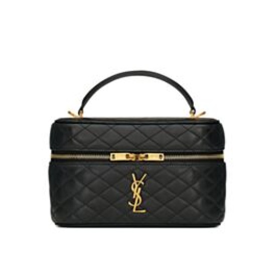 Replica Borsa da toilette YSL Saint Laurent Gaby mini con cerniera nera Replica Borsa da toilette YSL Saint Laurent Gaby mini con cerniera nera