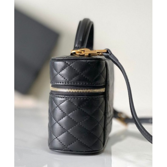 Replica Borsa da toilette YSL Saint Laurent Gaby mini con cerniera nera Replica Borsa da toilette YSL Saint Laurent Gaby mini con cerniera nera