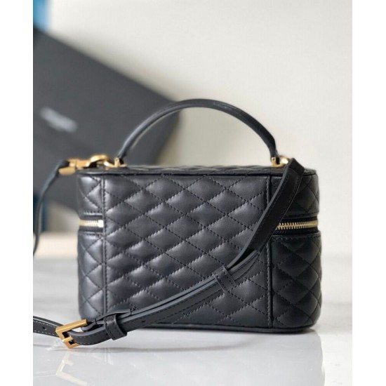 Replica Borsa da toilette YSL Saint Laurent Gaby mini con cerniera nera Replica Borsa da toilette YSL Saint Laurent Gaby mini con cerniera nera