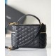 Replica Borsa da toilette YSL Saint Laurent Gaby mini con cerniera nera Replica Borsa da toilette YSL Saint Laurent Gaby mini con cerniera nera