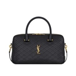 Borsone YSL Saint Laurent Lyia con cassandre e impunture trapuntate a rombi nere