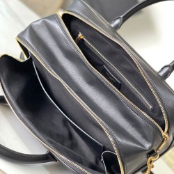 Borsone YSL Saint Laurent Lyia con cassandre e impunture trapuntate a rombi nere