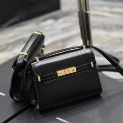 Borsa a tracolla mini YSL Saint Laurent Manhattan nera