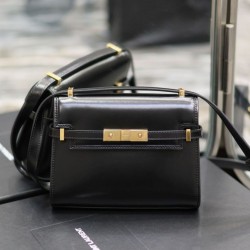 Borsa a tracolla mini YSL Saint Laurent Manhattan nera