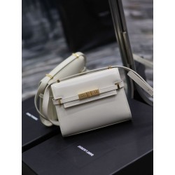 Borsa a tracolla mini YSL Saint Laurent Manhattan Bianca