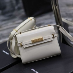 Borsa a tracolla mini YSL Saint Laurent Manhattan Bianca
