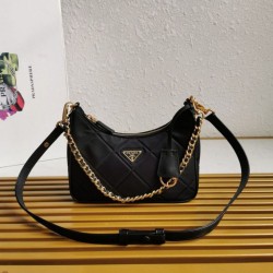 Prada Riedizione 1995 Mini Borsa Chaine Re-Nylon Nero