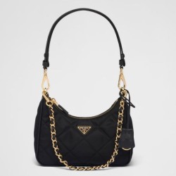 Prada Riedizione 1995 Mini Borsa Chaine Re-Nylon Nero