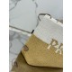 Replica Prada Borsa tote grande Prada all'uncinetto in filato effetto rafia Beige/Bianco