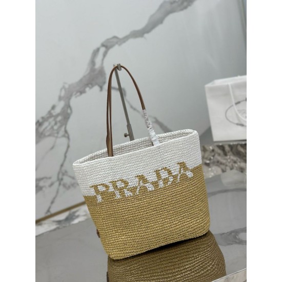 Replica Prada Borsa Tote Prada Crochet piccola Borsa Prada in filato effetto rafia Beige/Bianco Replica Prada Borsa Tote Prada Crochet piccola Borsa Prada in filato effetto rafia Beige/Bianco
