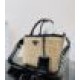 Replica Borsa Tote Prada in vimini e tela nera