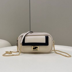 Fendi Easy 2 Baguette Borsa a tracolla Mini Fendi Beige