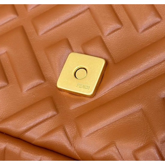 Replica Borsa media Fendi Baguette Borsa Fendi con motivo FF Marrone