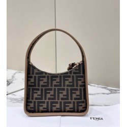 Fendi Mini Fendessencehobo Fendi Bag Miniborsa in tessuto FF Marrone Fendi Mini Fendessencehobo Fendi Bag Miniborsa in tessuto FF Marrone