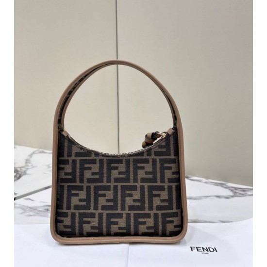 Replica Fendi Mini Fendessencehobo Fendi Bag Miniborsa in tessuto FF Marrone Replica Fendi Mini Fendessencehobo Fendi Bag Miniborsa in tessuto FF Marrone