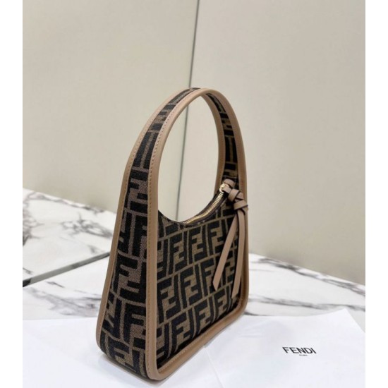 Replica Fendi Mini Fendessencehobo Fendi Bag Miniborsa in tessuto FF Marrone Replica Fendi Mini Fendessencehobo Fendi Bag Miniborsa in tessuto FF Marrone